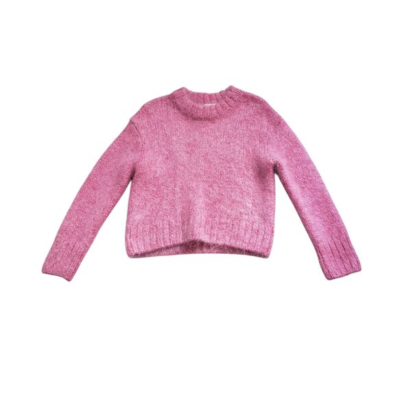 H&M Oversized Knit Sweater Womens Small Pink Mohair Wool Chunky Fuzzy Jumper - Picture 8 of 11
